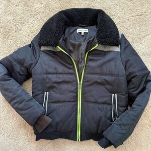 John + Jenn Black Jacket with Neon Highlights M